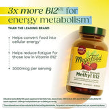 MegaFood etiqueta nutricional enfocada en 3000 mcg por porción, transparencia informativa