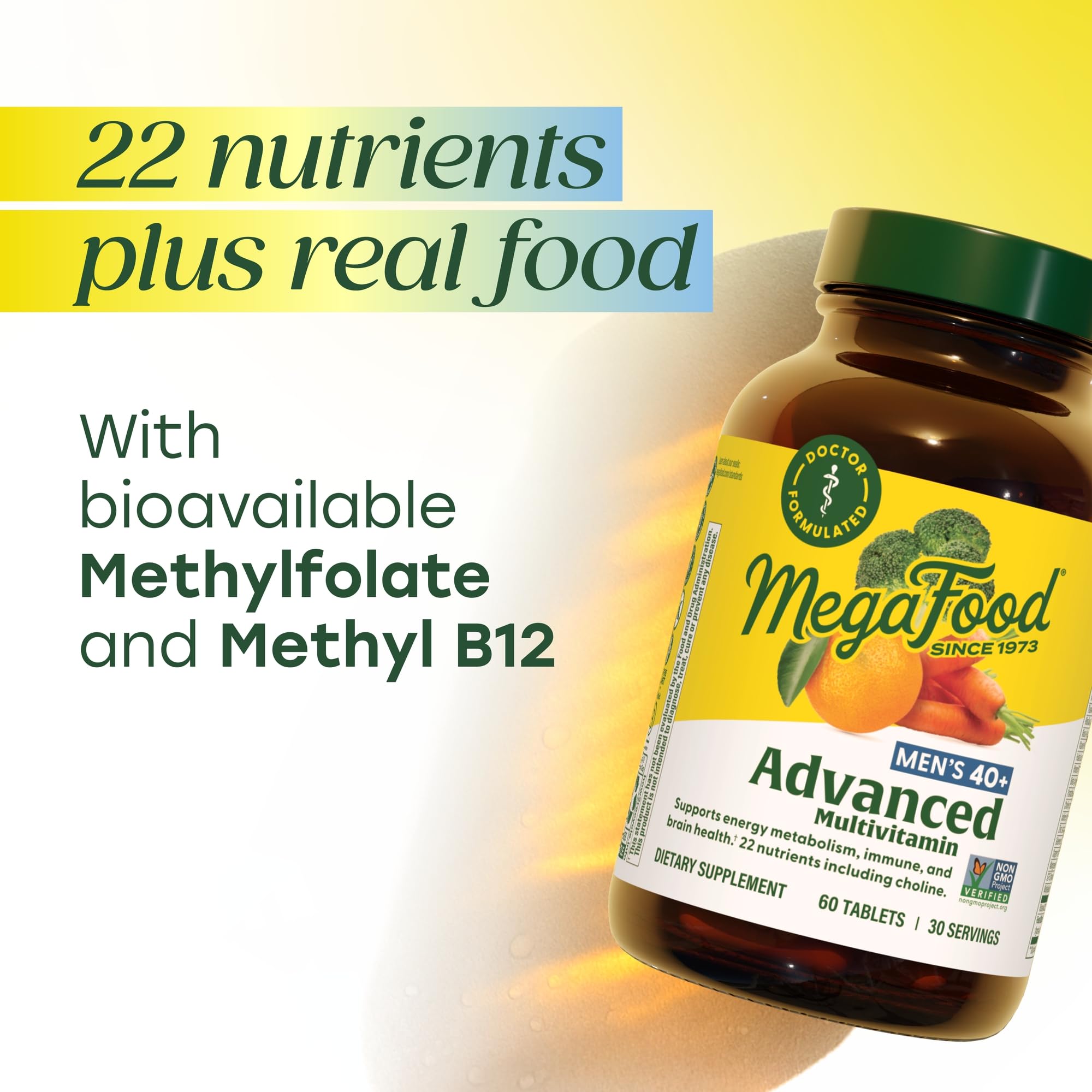 MegaFood etiqueta nutricional mostrando vitaminas clave