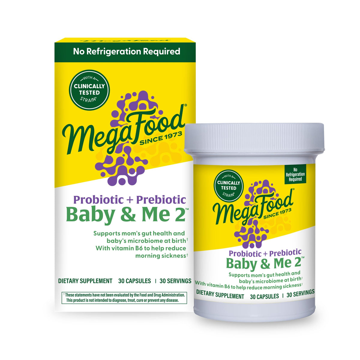 MegaFood frasco frontal mostrando etiqueta clara y beneficios visibles