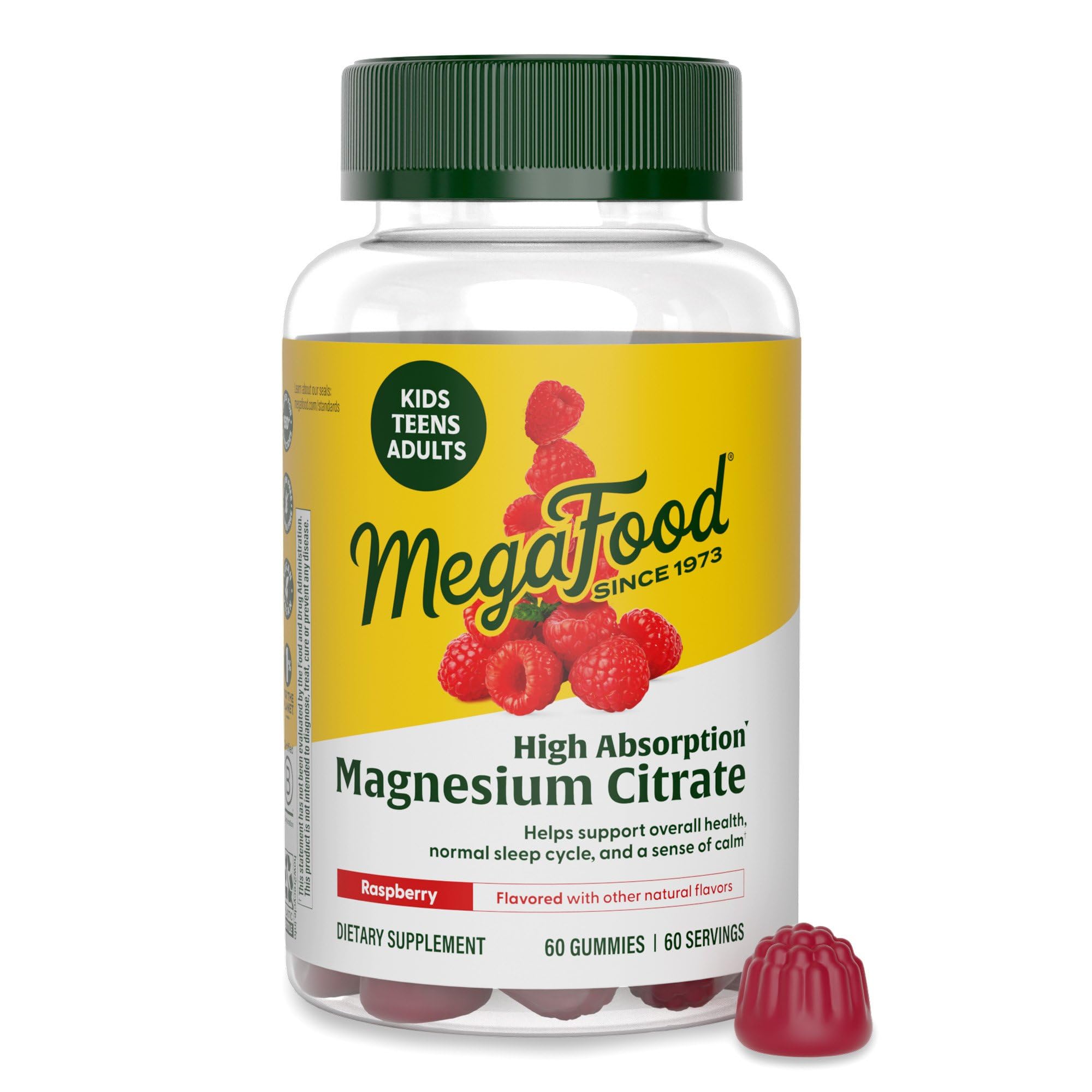 MegaFood frasco frontal muestra gomitas magnesio práctico