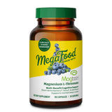 MegaFood frasco frontal mostrando etiqueta y cantidad, confianza en calidad