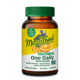MegaFood empaque frontal que muestra multivitamina para mujeres 40+ y conveniencia