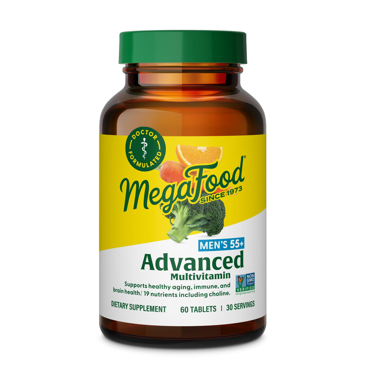 MegaFood frontal del empaque mostrando el nombre y beneficios visibles