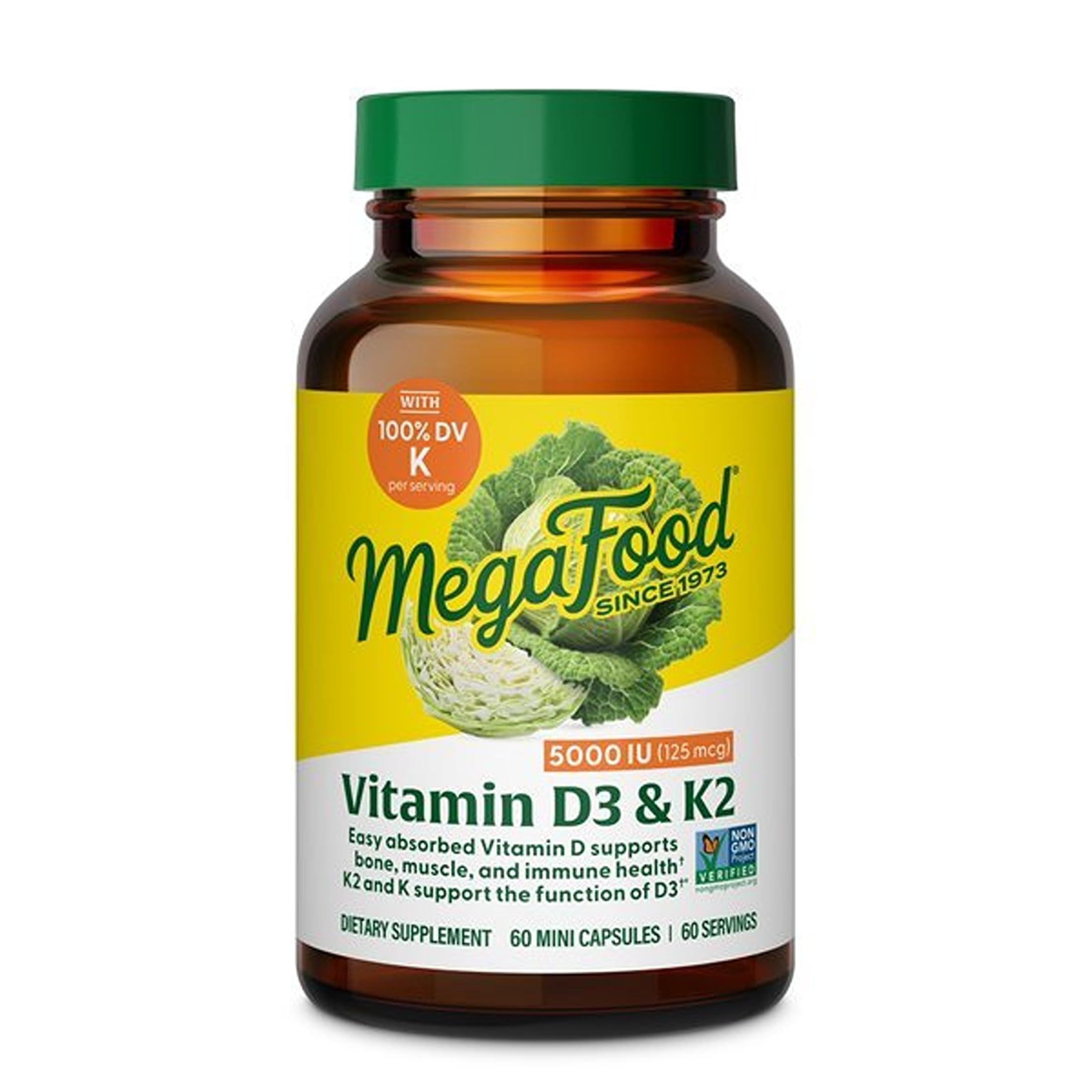 MegaFood envase frontal mostrando el producto y beneficios visibles