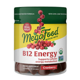 MegaFood bote frontal de gomitas B12 con arándano, presentación vegana y práctica