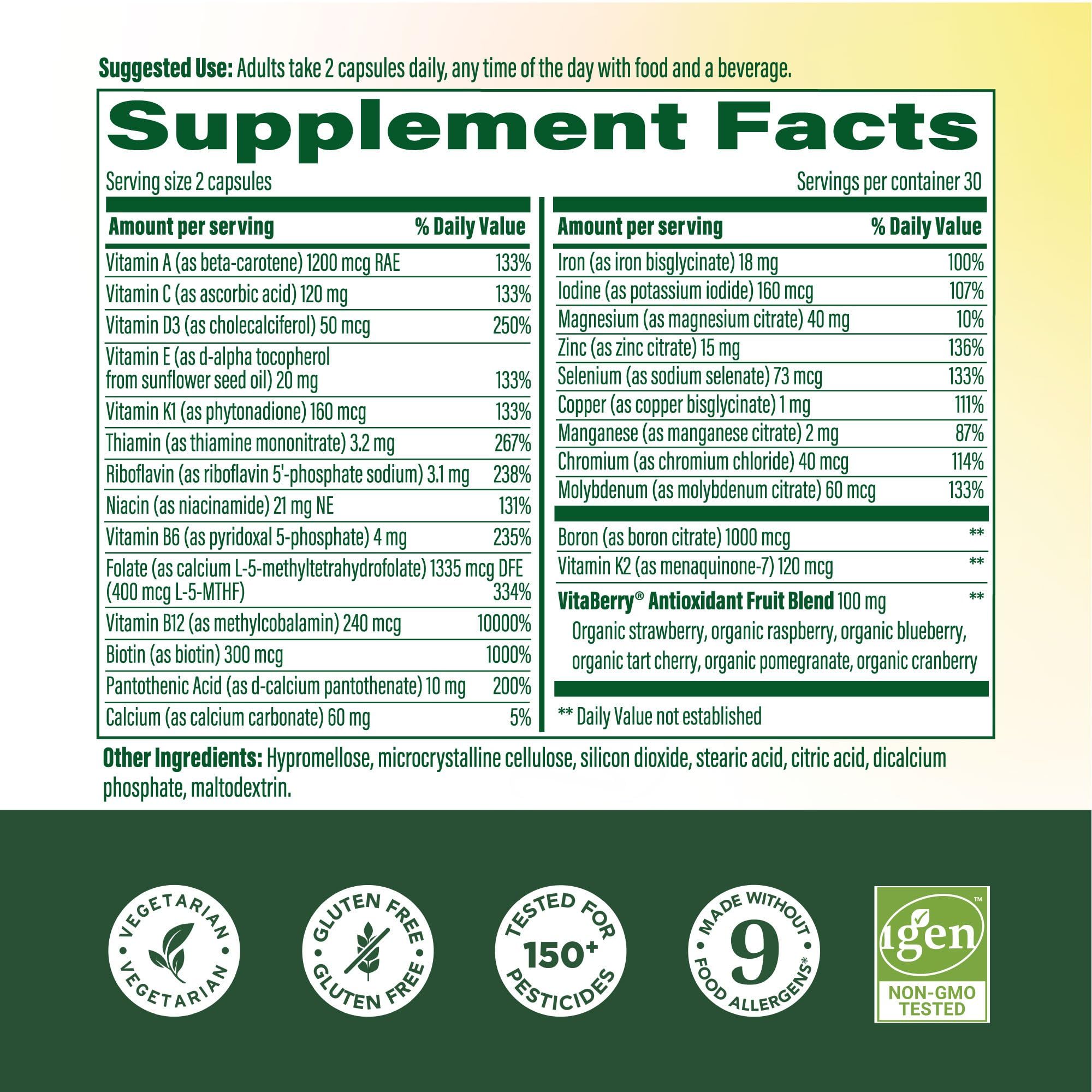 MegaFood mezcla de frutas reales y nutrientes que aporta antioxidantes