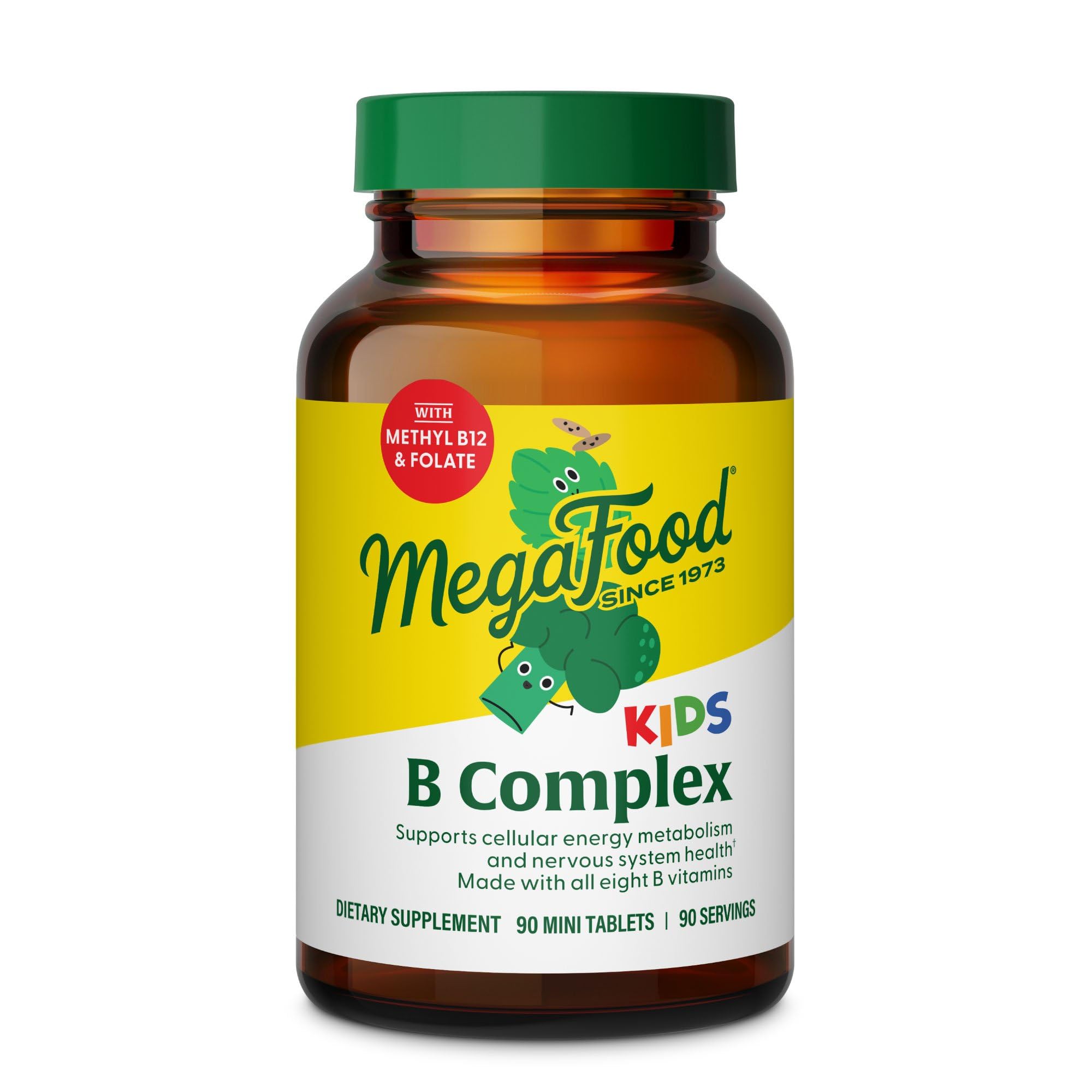 MegaFood envase frontal con diseño infantil y beneficios visibles