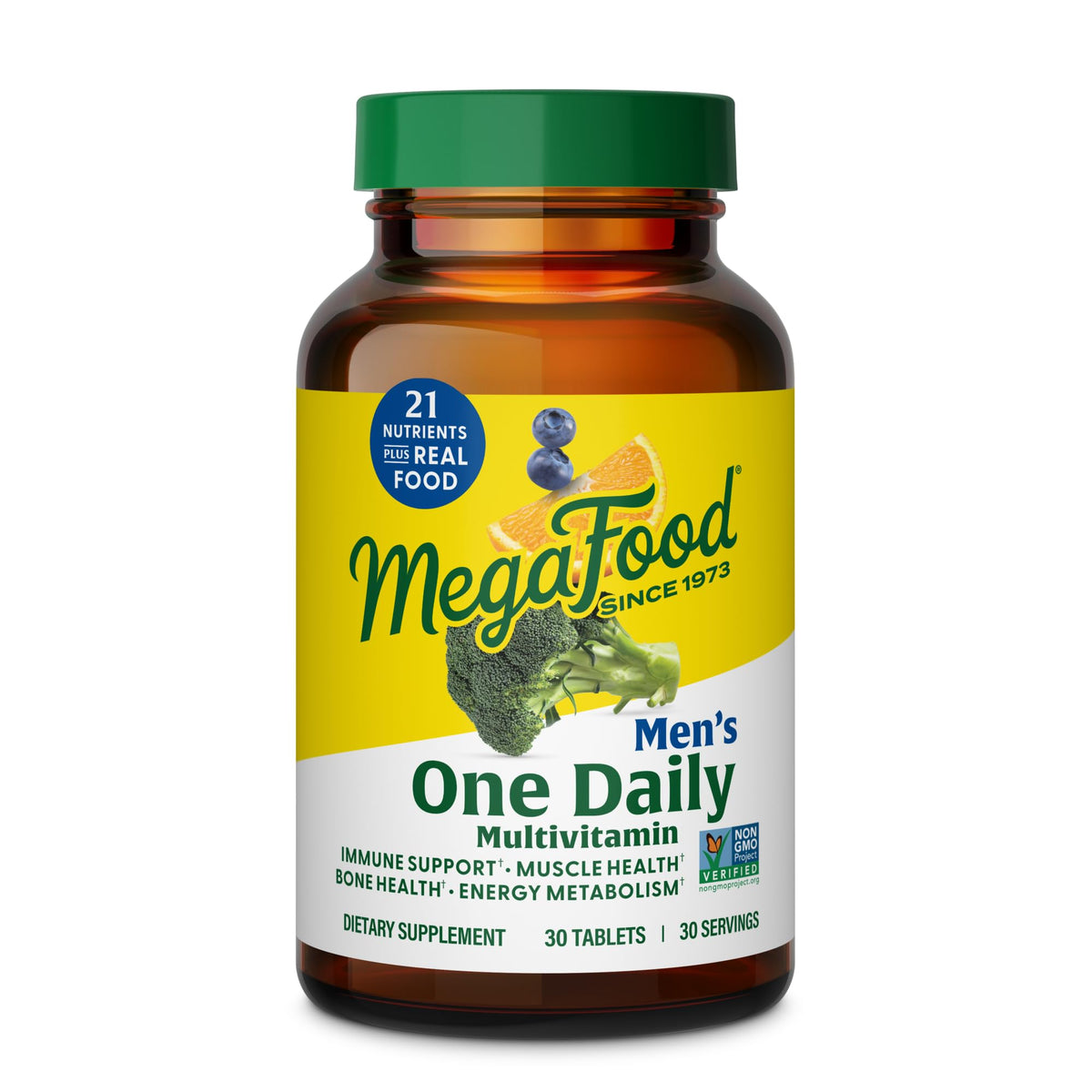 MegaFood paquete frontal mostrando multivitamínico para hombres y beneficios diarios