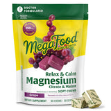 MegaFood envase frontal mostrando chuches de magnesio y beneficio práctico