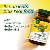 Etiqueta nutricional de MegaFood mostrando ingredientes y dosificación