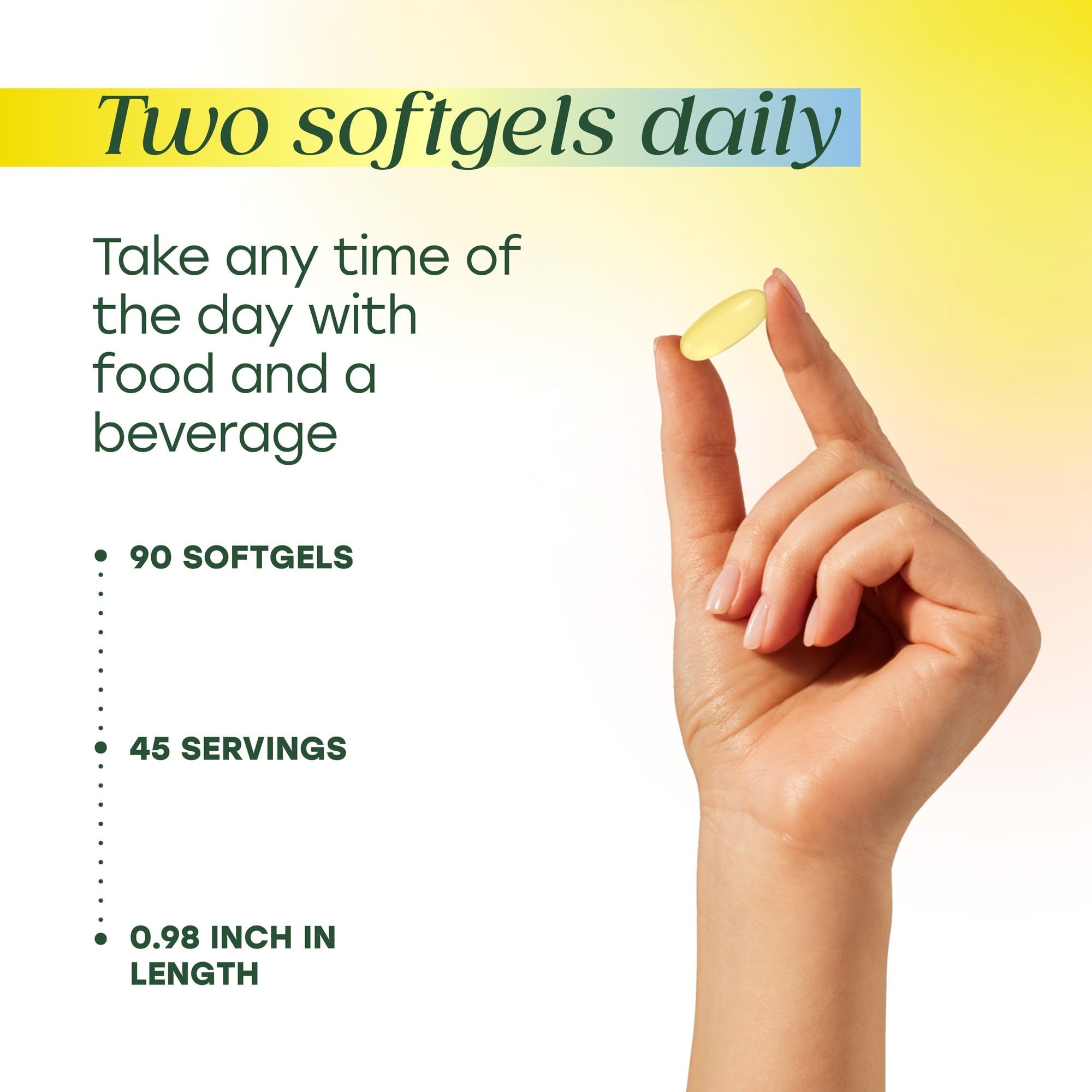 MegaFood softgel partido mostrando el aceite interior y su pureza