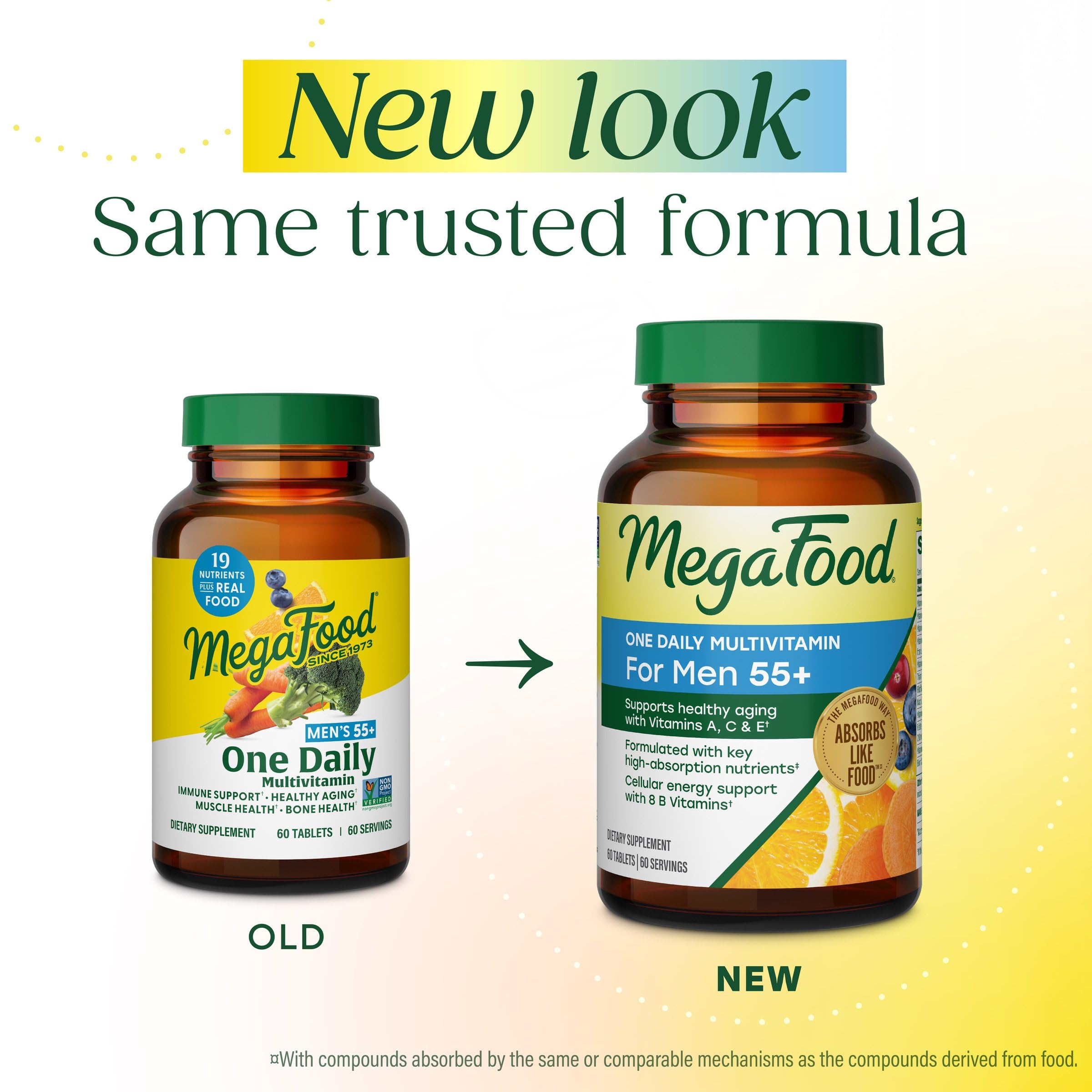 MegaFood tableta en primer plano con textura clara y fácil disolución