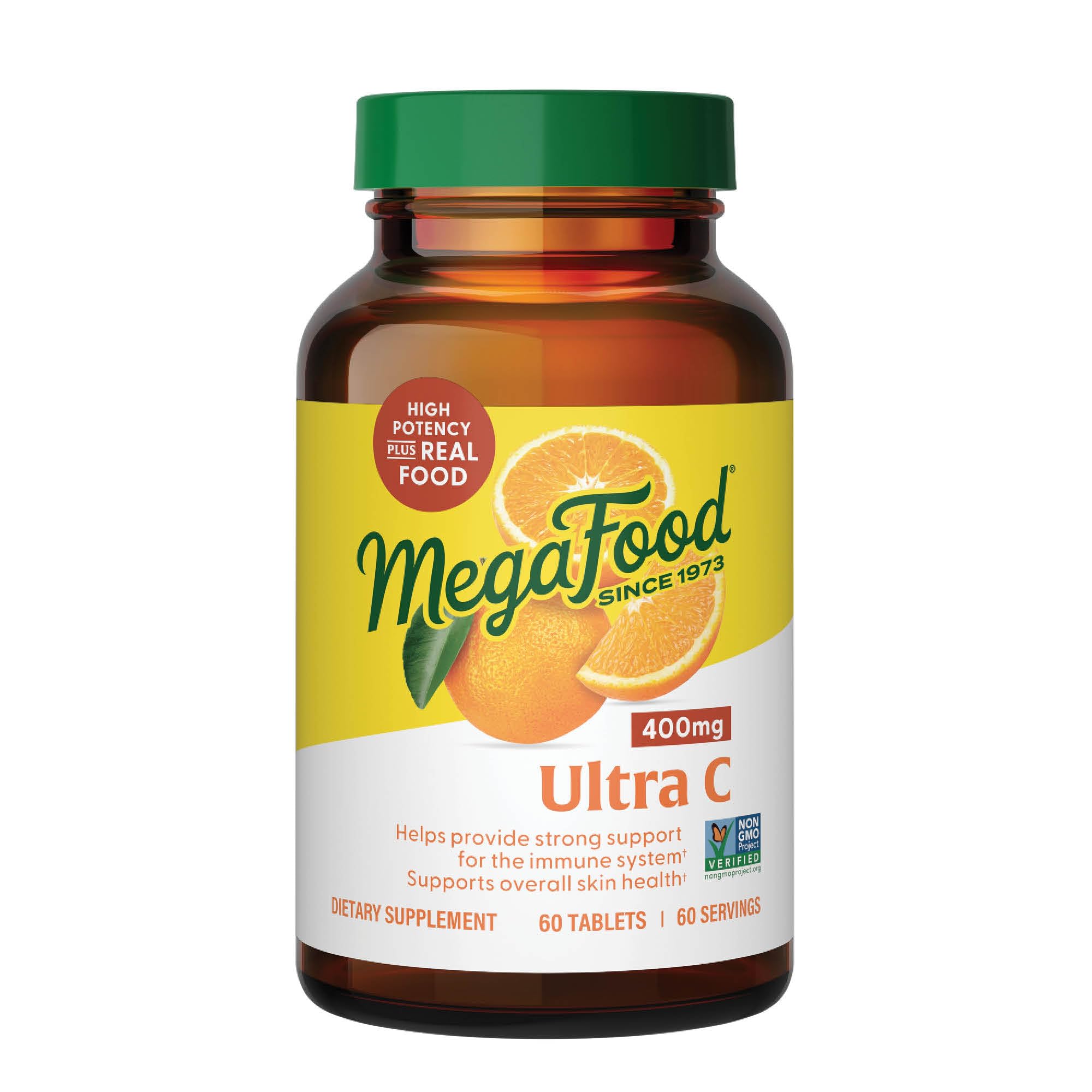 MegaFood Ultra C vista frontal del envase mostrando formato y cantidad