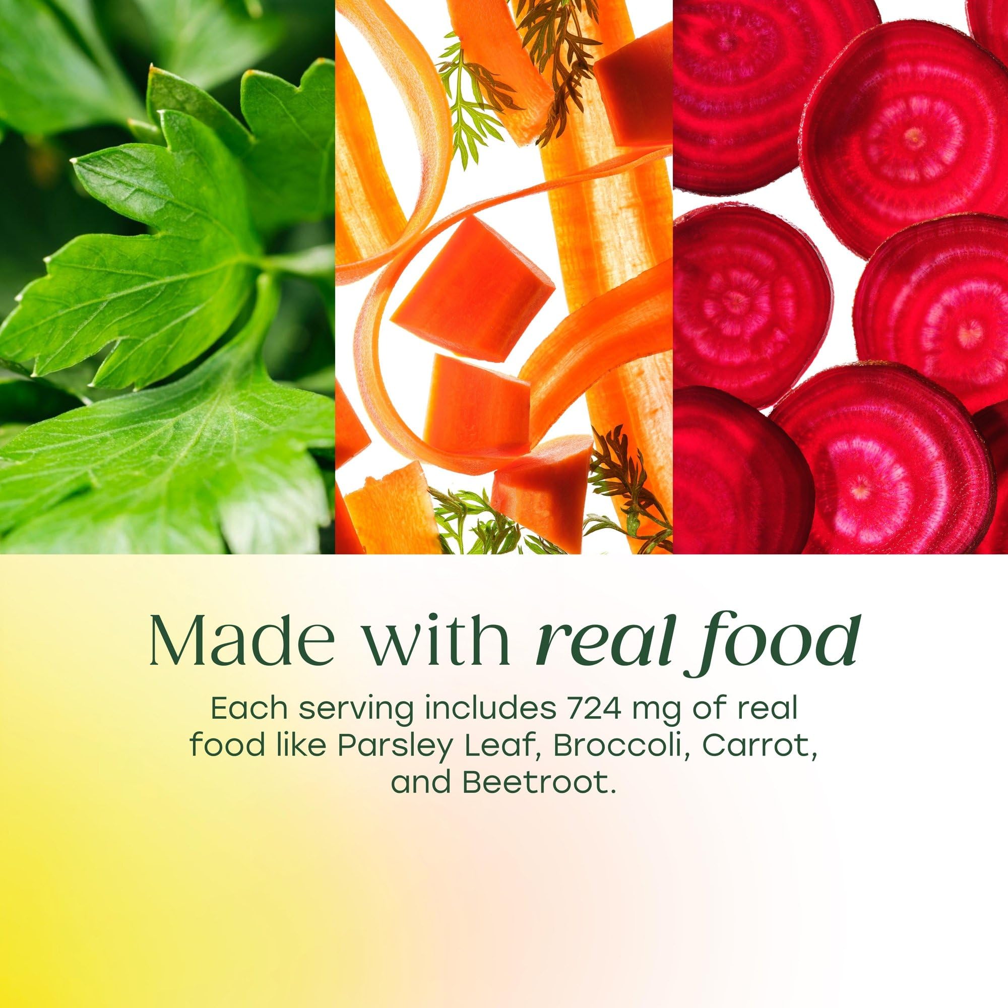 MegaFood tableta en mano demostrando fácil ingesta diaria