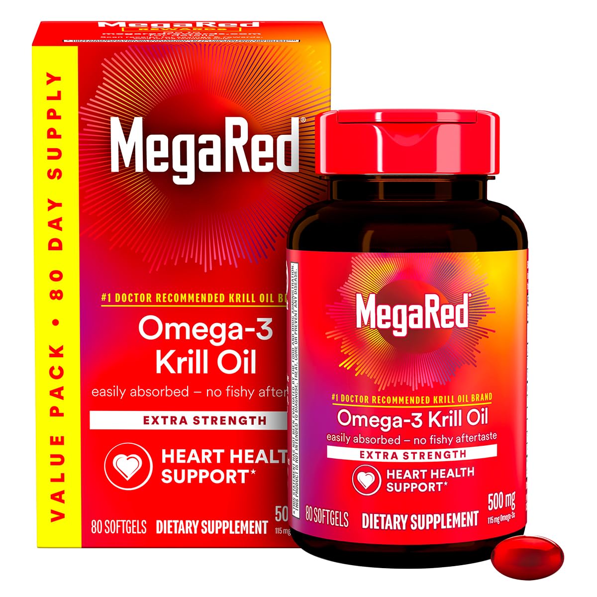 MegaRed cápsula blanda en primer plano mostrando fácil deglución