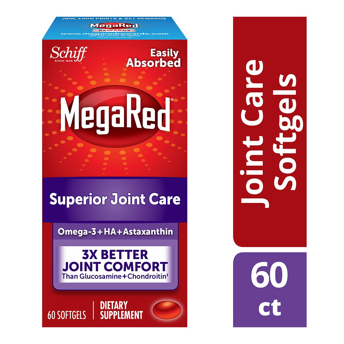 MegaRed cápsulas comparadas para ver tamaño y fácil deglución