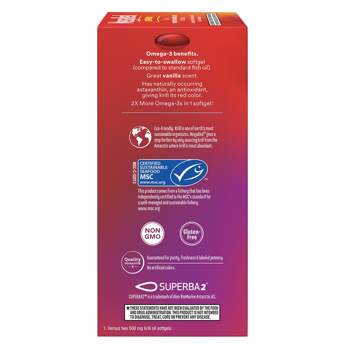 MegaRed etiqueta nutricional ampliada para ver contenido y dosis
