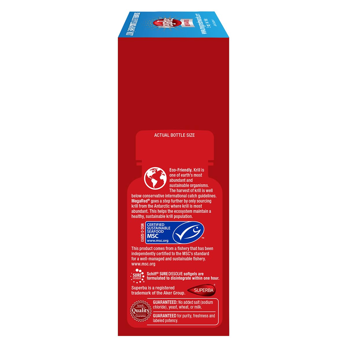 MegaRed etiqueta con información de EPA DHA y antioxidantes