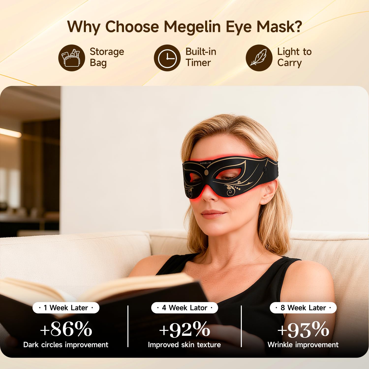 MEGELIN comparación de tamaño junto a gafas convencionales portable