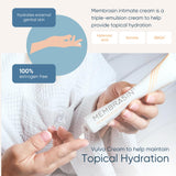 Membrasin mujer aplicando crema de forma discreta para alivio inmediato