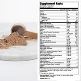 MEND polvo textura cacao en cuchara, beneficio proteínas para reparación muscular
