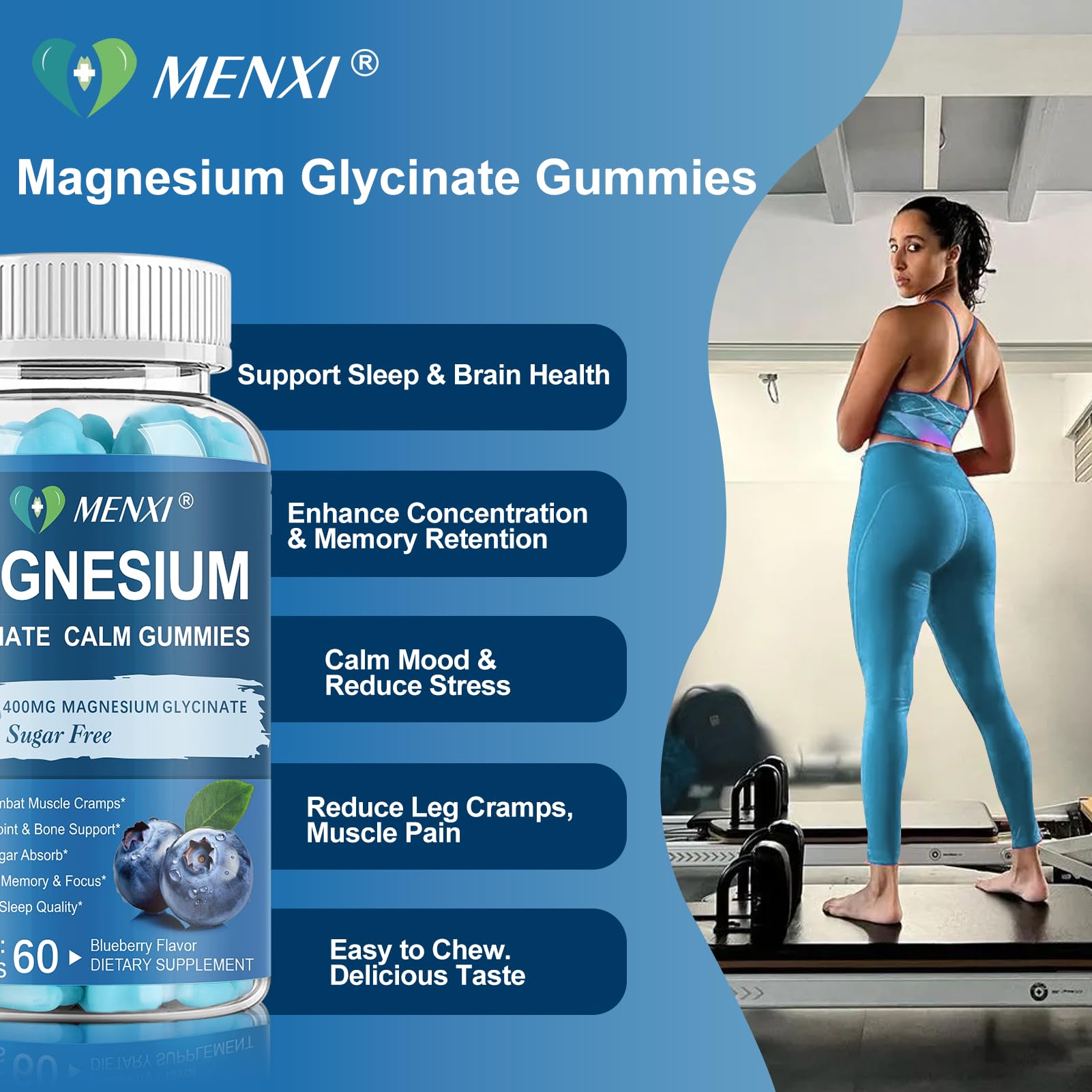 MENXI etiqueta nutricional mostrando magnesio glicinato y malato para transparencia