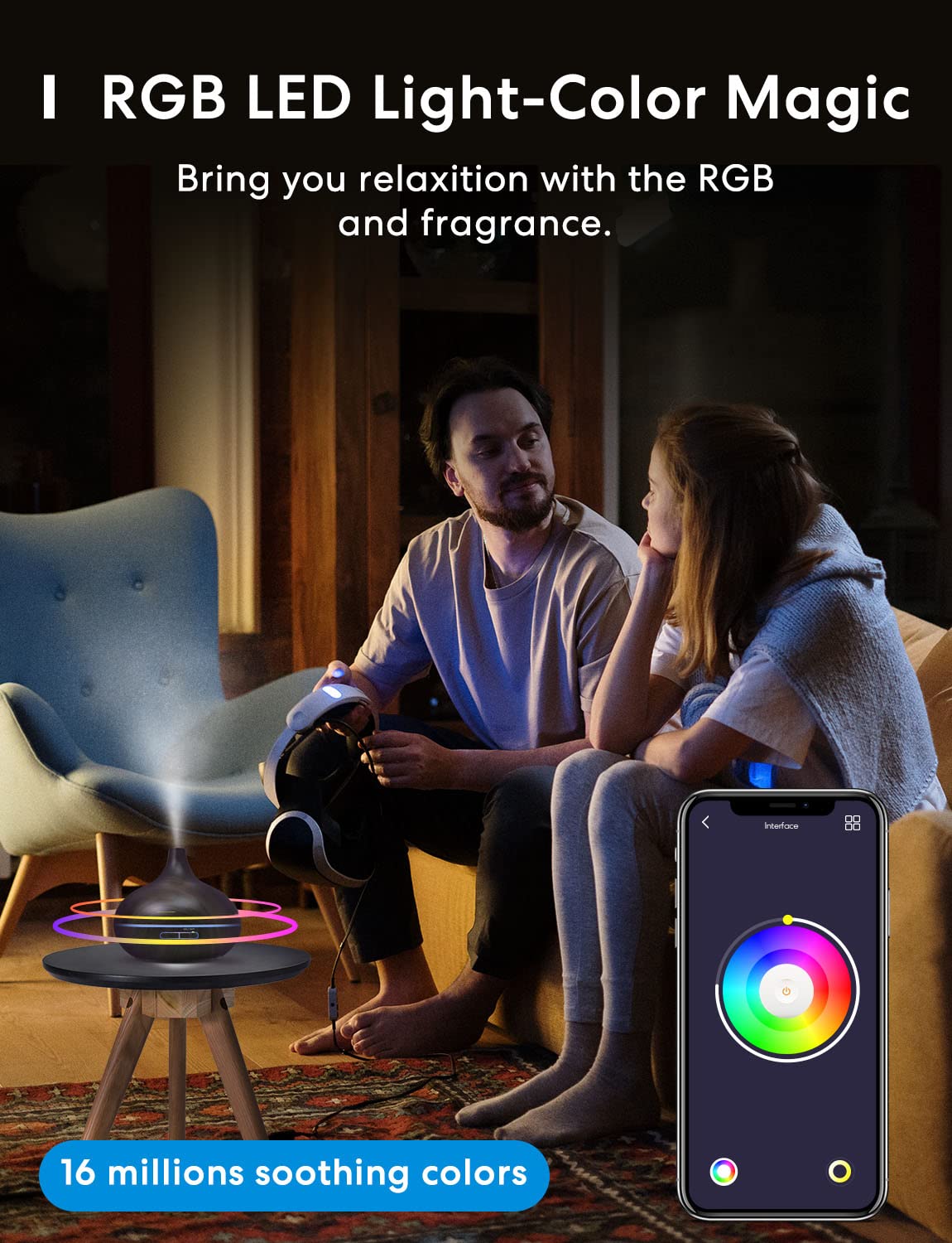 Meross luces RGB cambiando color para crear ambiente personalizado