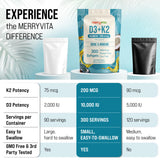 MERRY VITA softgel en mano listo para tomar con comida