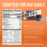 MET-Rx etiqueta con ingredientes y vitaminas para transparencia nutricional