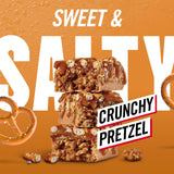 MET-Rx primer plano textura mantequilla de maní y pretzel crujiente beneficios sabor