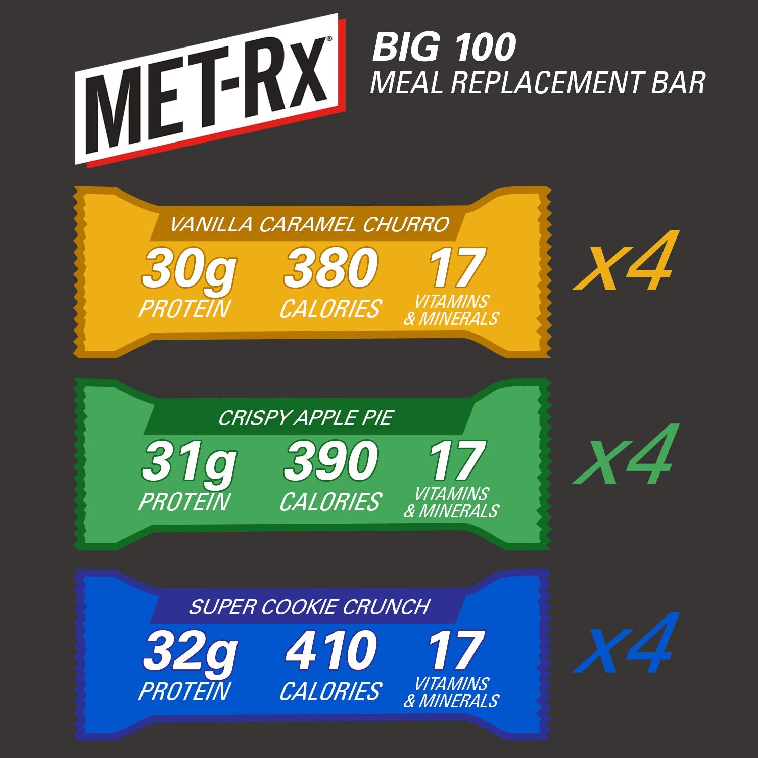 MET-Rx barra cortada por la mitad, revela capas y aporte proteico