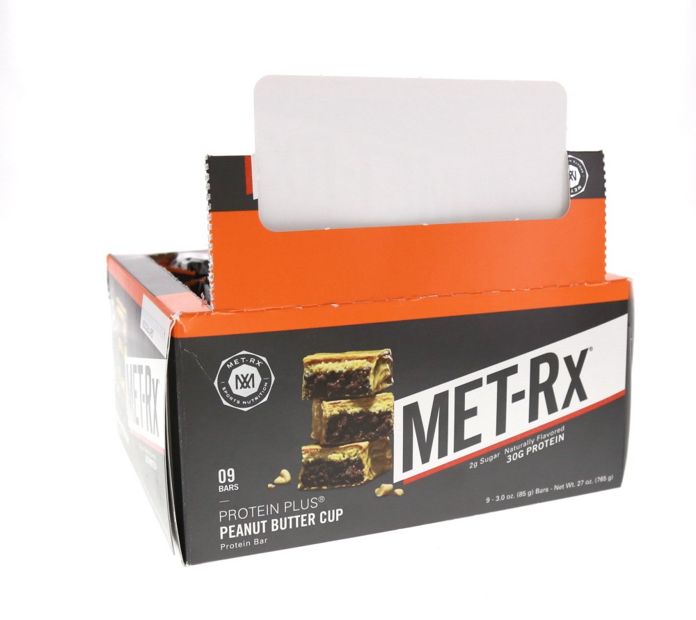 MET-Rx paquete de 9 barras ideal para almacenamiento y conveniencia