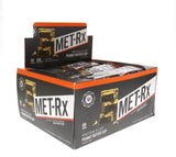 MET-Rx ingredientes y mezcla METAMYOSYN resaltando liberación sostenida