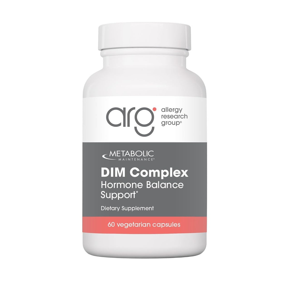 Metabolic Maintenance DIM Complex vista frontal mostrando frasco y cápsulas como suplemento confiable