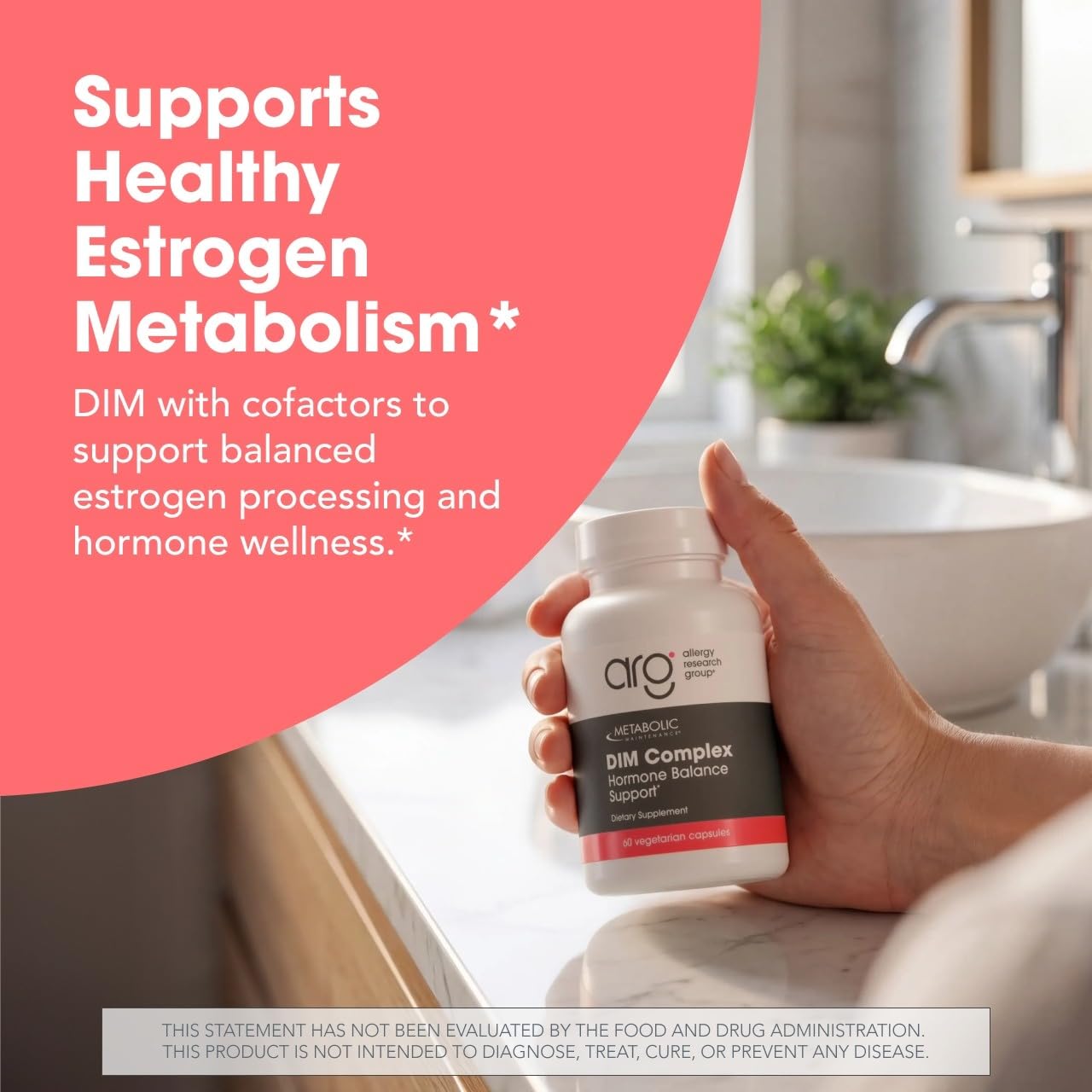 Metabolic Maintenance DIM textura de cápsula cercana que destaca la pureza y facilidad de ingestión