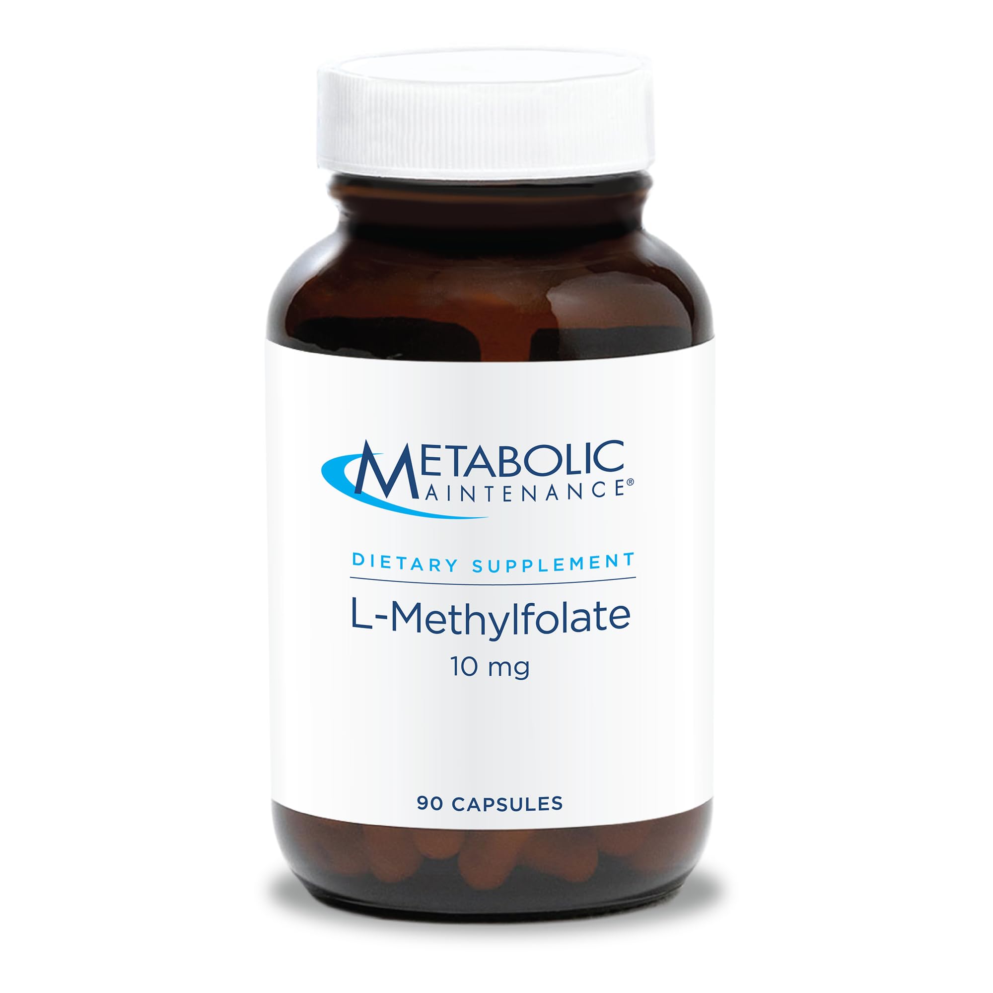Metabolic Maintenance frasco frontal mostrando 90 cápsulas y beneficio de folato activo