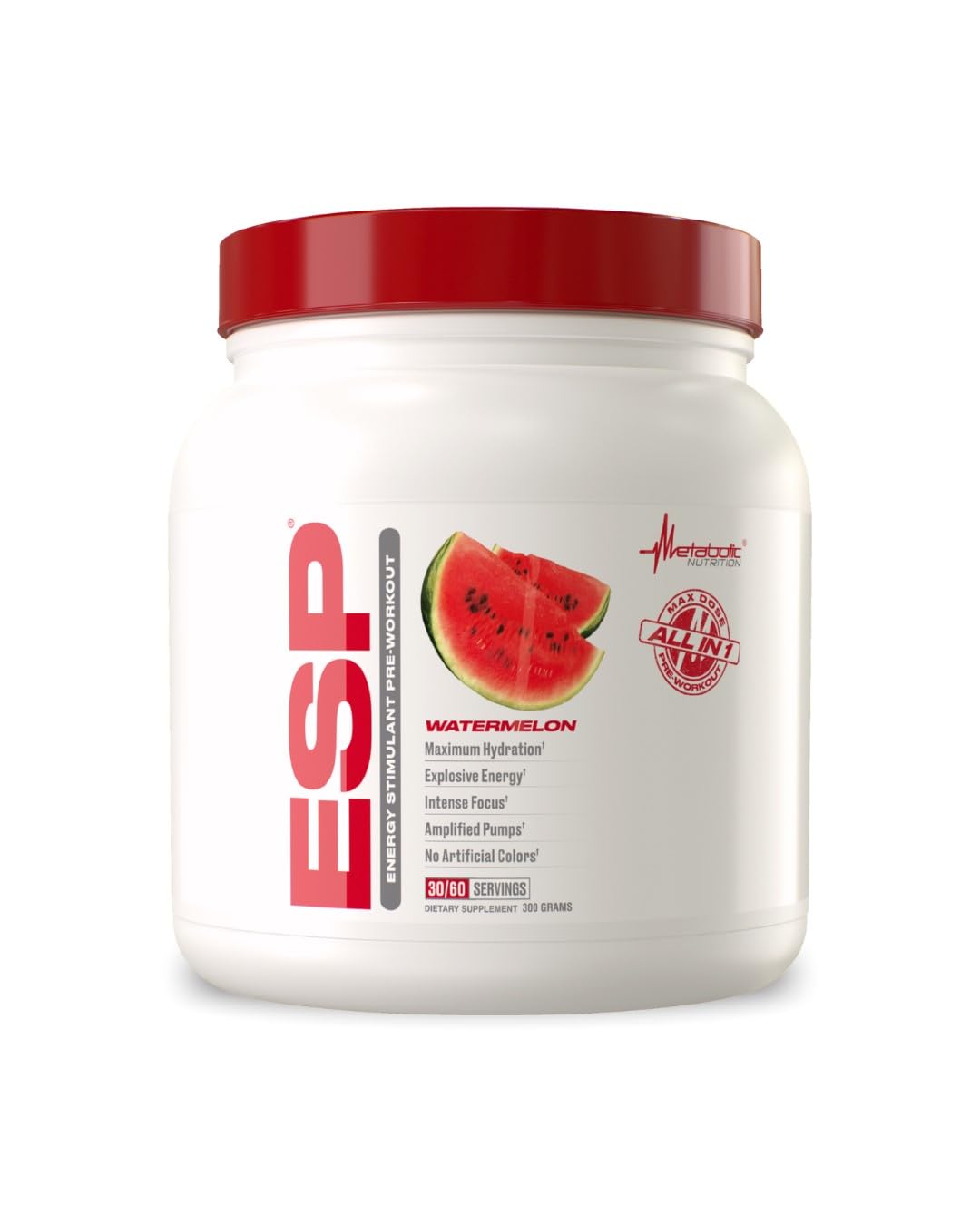 Metabolic Nutrition ESP envase frontal mostrando sabor sandía y beneficios