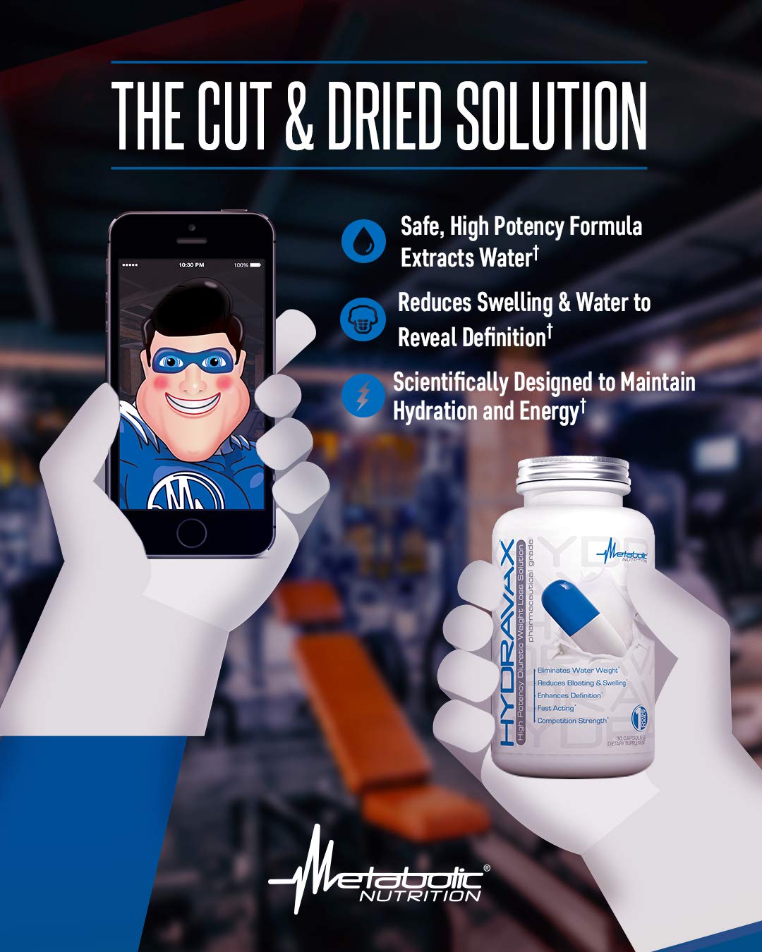 Metabolic Nutrition Hydravax envase en ambiente cotidiano promoviendo bienestar y rutina diaria