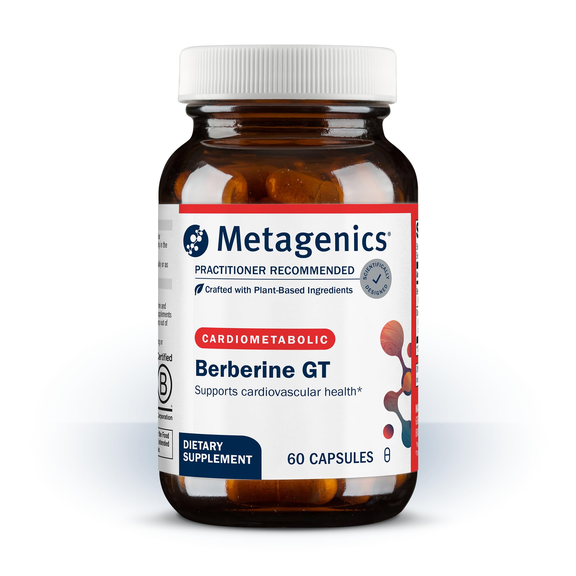 Metagenics Berberine GT frasco frontal mostrando diseño y cantidad