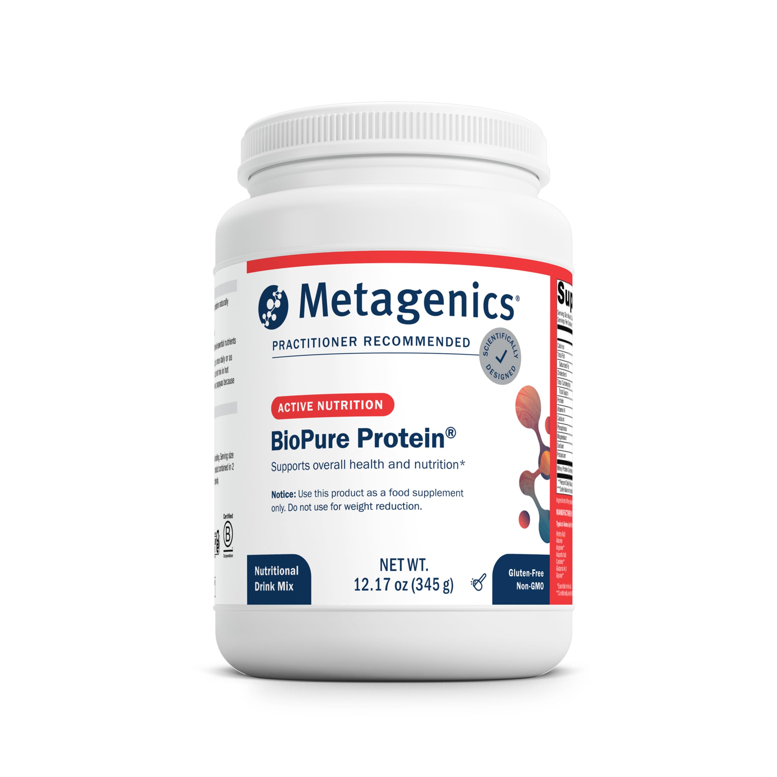 Metagenics envase BioPure Protein frente mostrando marca y limpieza