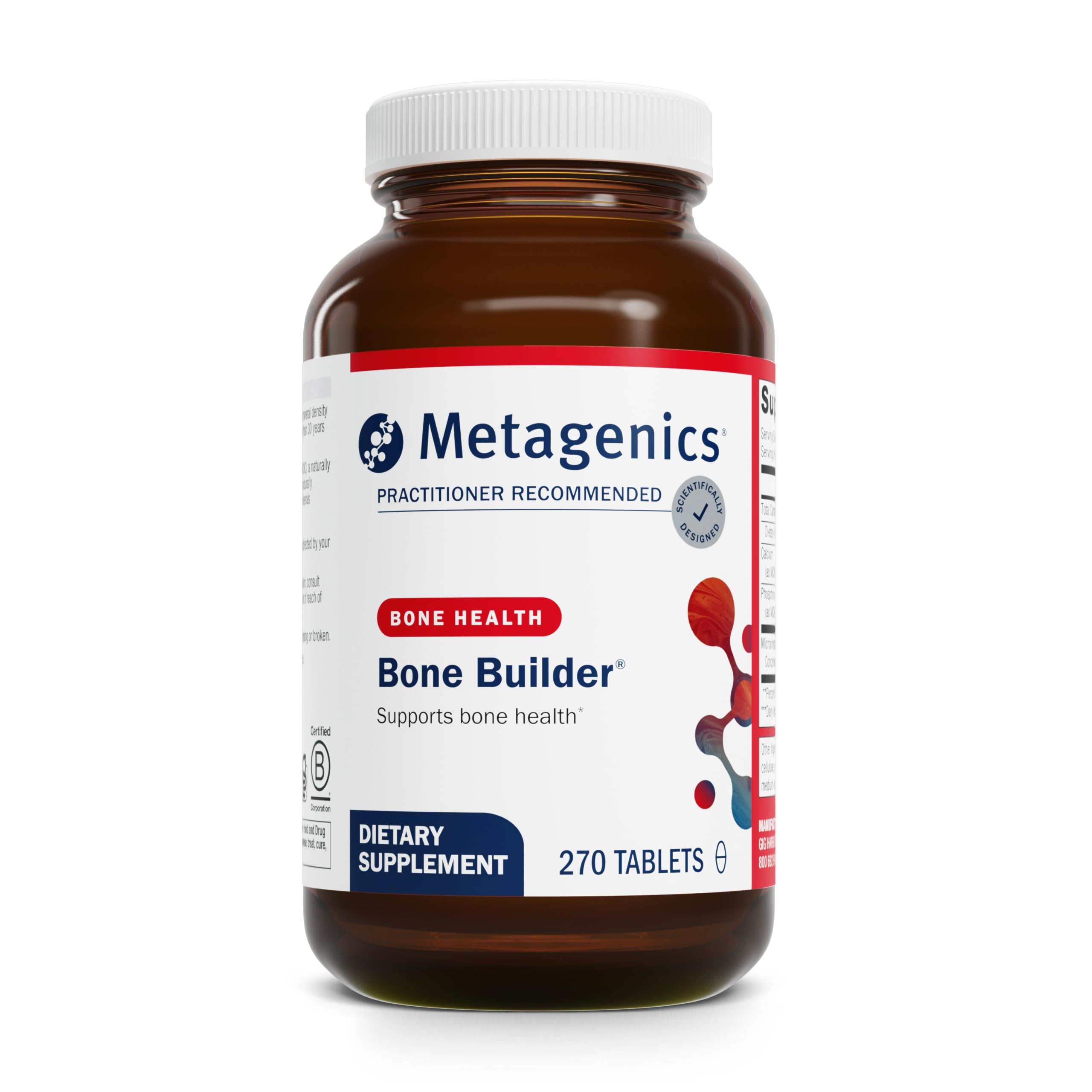 Metagenics Bone Builder frontal del envase mostrando marca y beneficio óseo