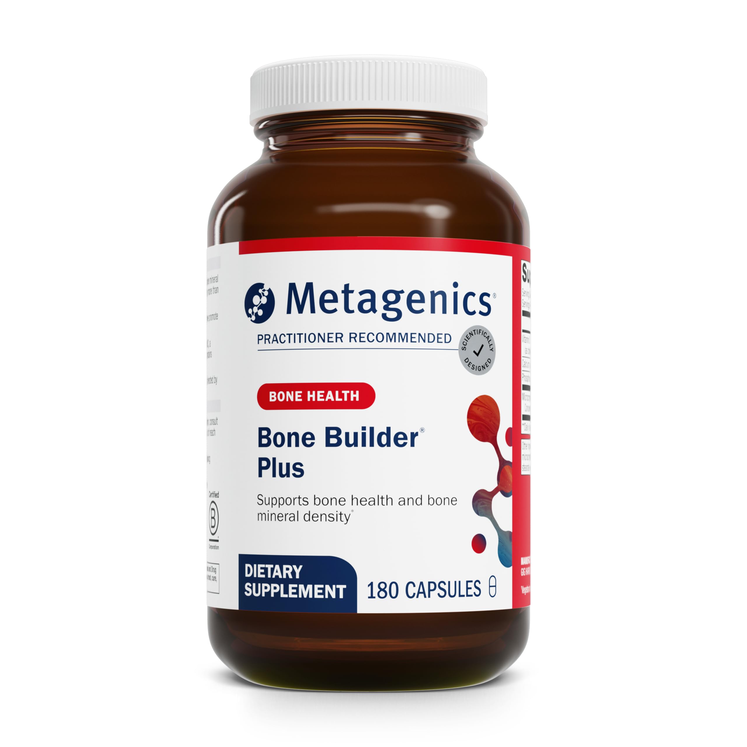 Metagenics Bone Builder Plus frente mostrando envase y beneficios