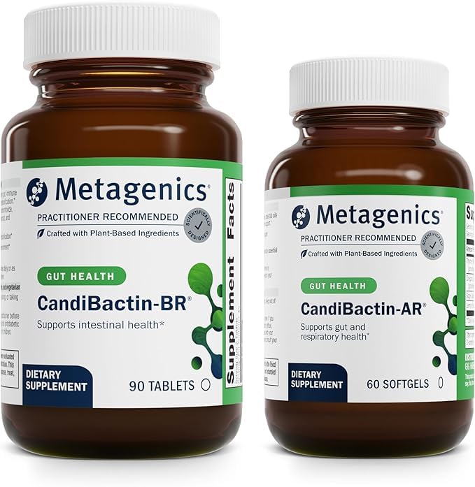 Metagenics CandiBactin-BR frente del empaque mostrando conveniencia