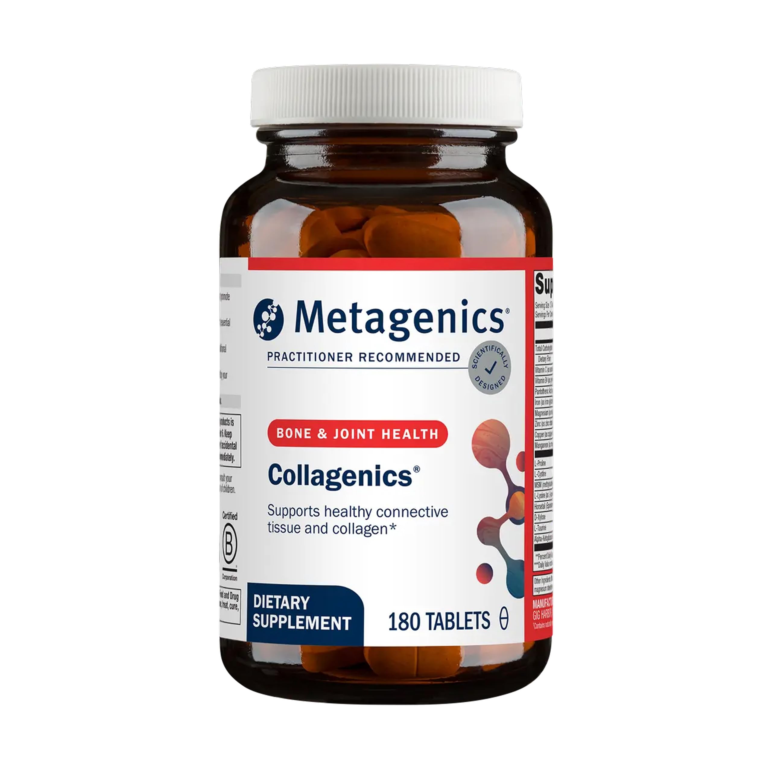 Metagenics Collagenics frente del empaque muestra identidad y confianza