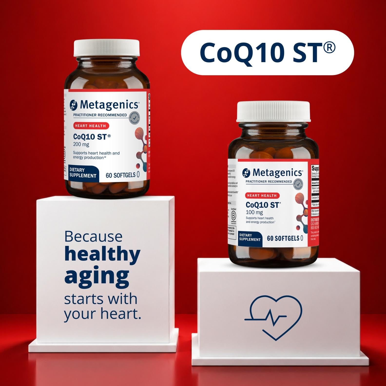 Metagenics CoQ10 junto a un desayuno para ilustrar toma con alimentos grasos