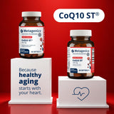 Metagenics CoQ10 junto a un desayuno para ilustrar toma con alimentos grasos