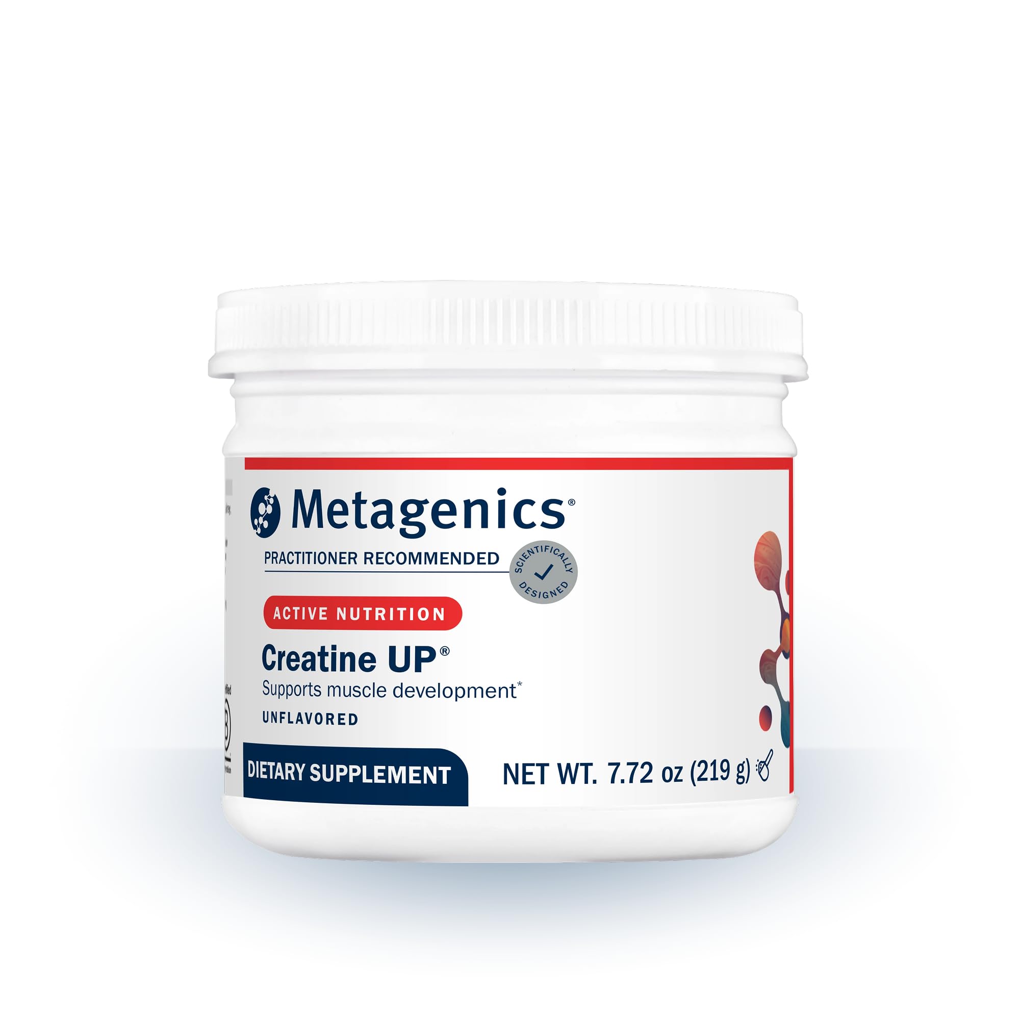 Metagenics Creatine UP frente del envase mostrando presentación y beneficios