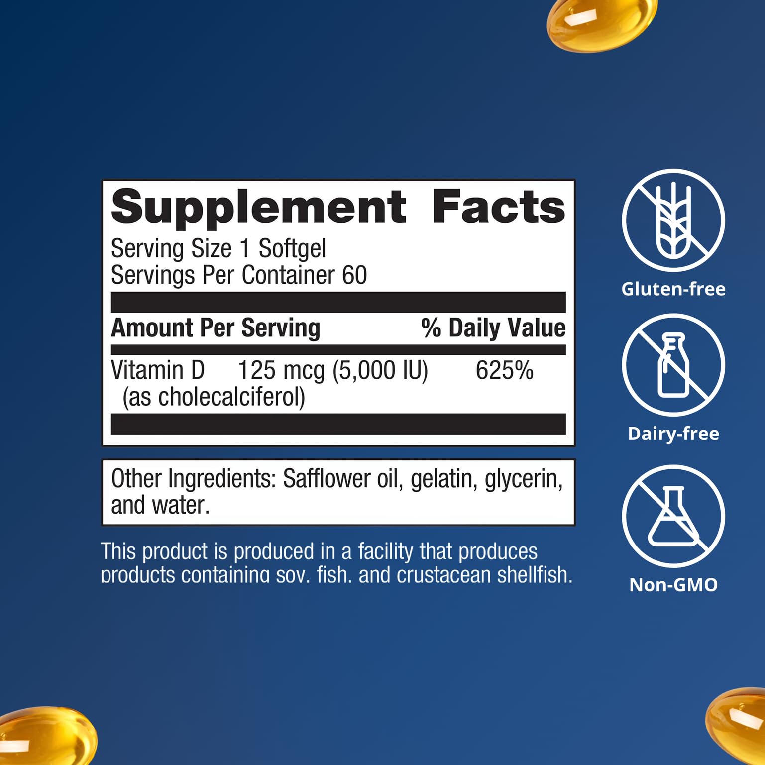 Metagenics etiqueta con información de ingredientes y pruebas de calidad