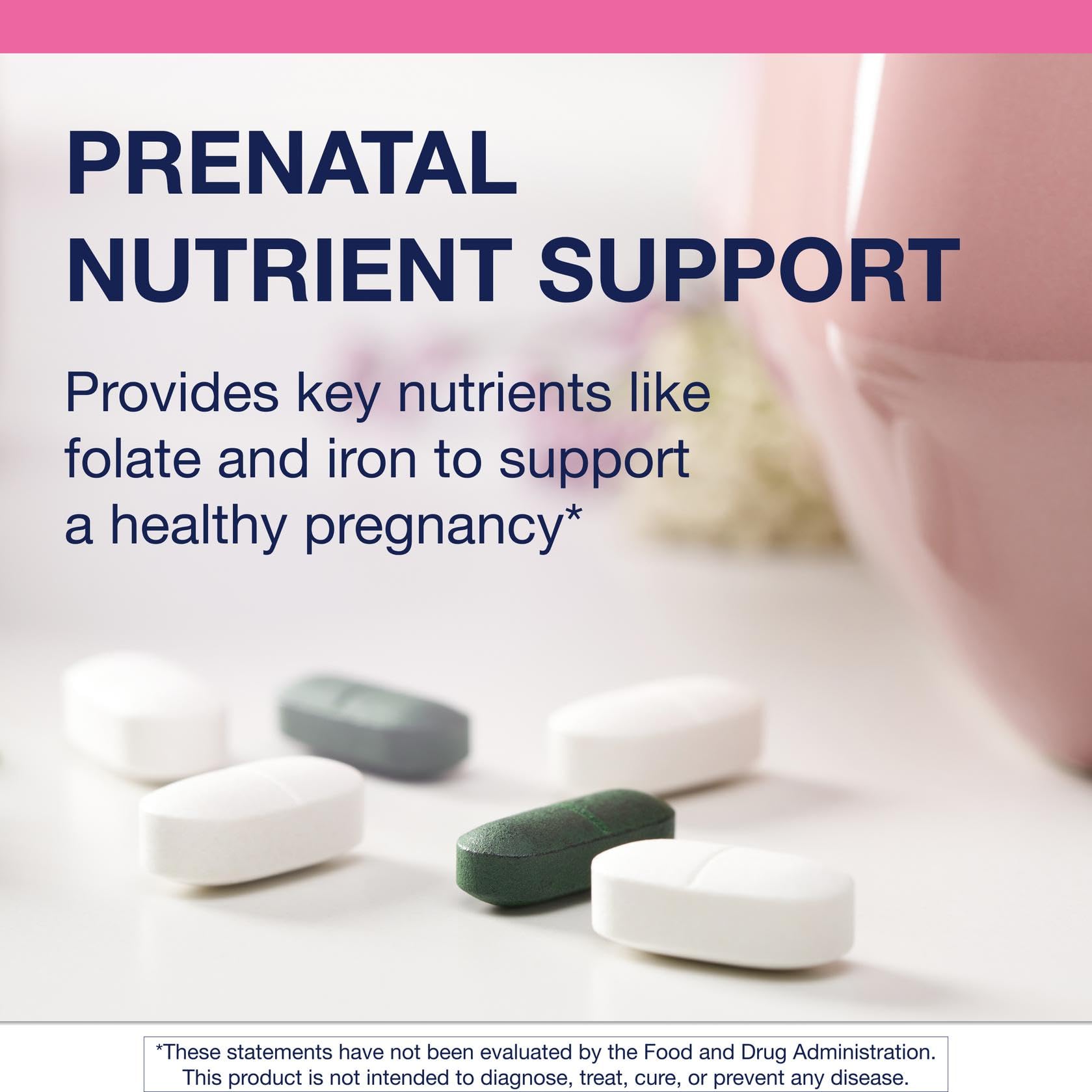 Metagenics Fem Prenatal detalle de cápsula que destaca absorción y pureza