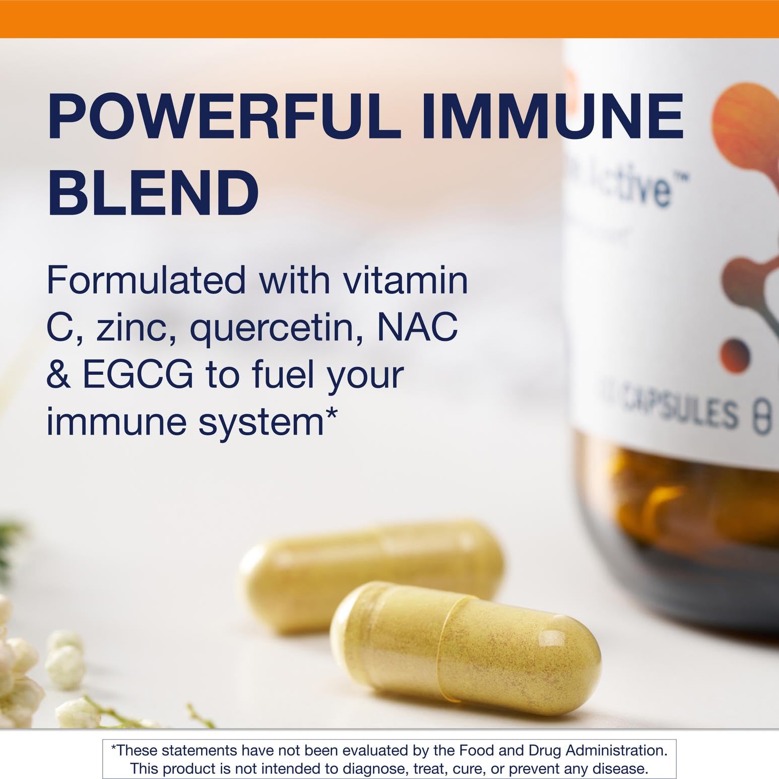 Metagenics Immune Active ingredientes clave NAC EGCG quercetina visual
